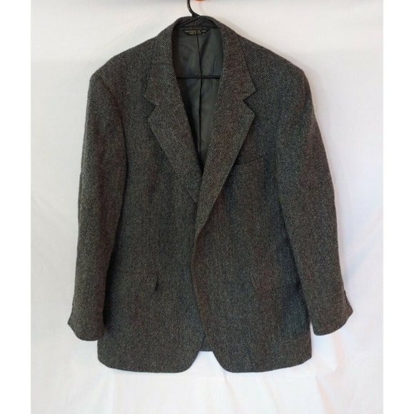 Men's Lacrosse Gray Herringbone Jacket Tailored Blazer Made in the USA Macon GA - Picture 3 of 9